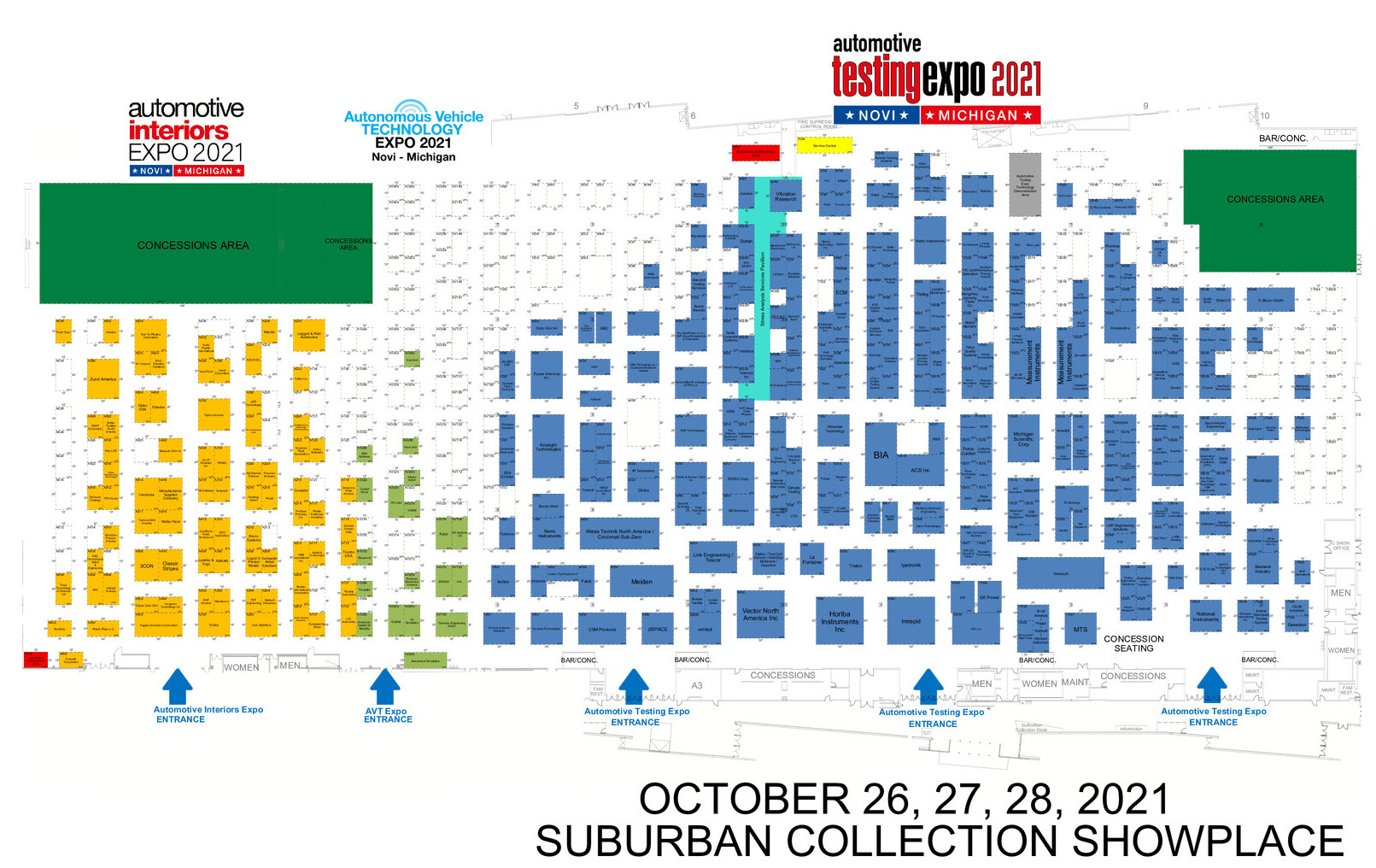 Show Layout Automotive Interiors Expo, Novi, Michigan 2018